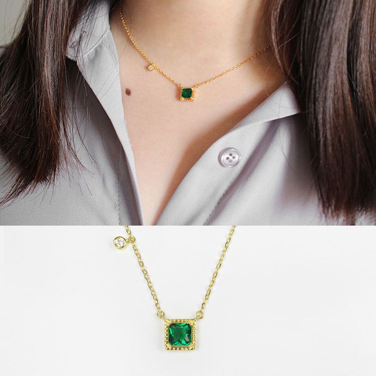 Green garnet necklace, 14k gold necklace, dainty necklace, green stone  necklace, Gemstone necklace, Birthday, gift for her · Arpelc Jewelry ·  Online Store Powered by Storenvy