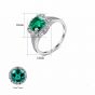 Elegant Green Radiant CZ 925 Sterling Silver Ring