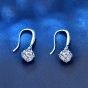 Elegant Round Moissanite CZ 925 Sterling Silver Dangling Earrings