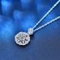 Women Sakura Flower Moissanite CZ 925 Sterling Silver Necklace