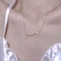 Bridesmaid CZ Star Crescent Moon Shell Pearls 925 Sterling Silver Necklace