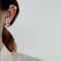 Fashion Geometry Rectangle Shell Pearl 925 Sterling Silver Non-Pierced Earring(Single)