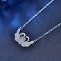 New Moissanite CZ Swan 925 Sterling Silver Necklace