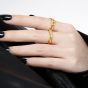 Party Irregular Flowing Lavas 925 Sterling Silver Hollow Adjustable Ring