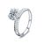 Women Moissanite CZ Bouquet Flower 925 Sterling Silver Adjustable Ring
